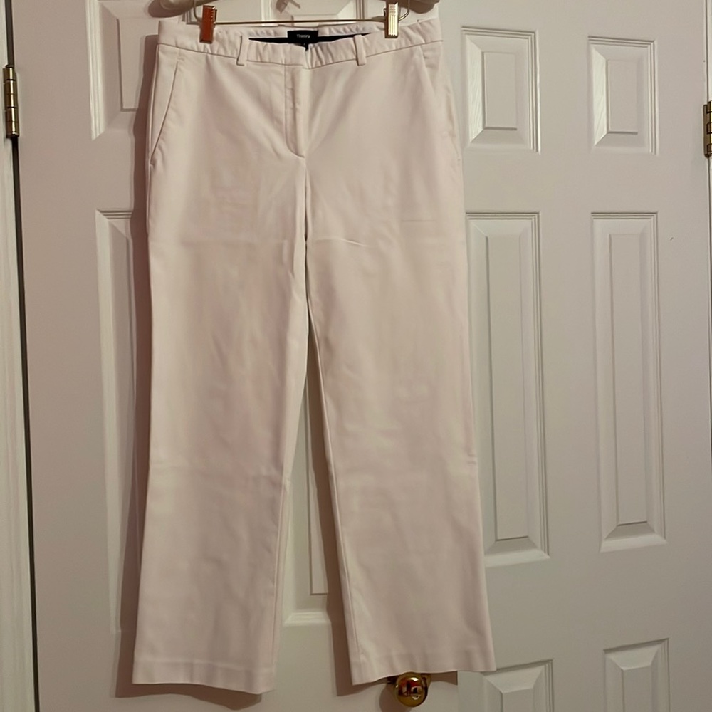 Theory white cotton pants